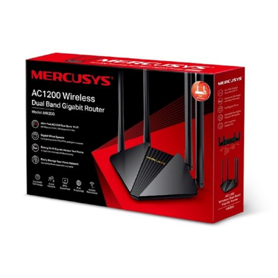 ROTEADOR 4 ANT WIFI AC1200 MR30G 4 ANTENAS GIGA MERCUSYS