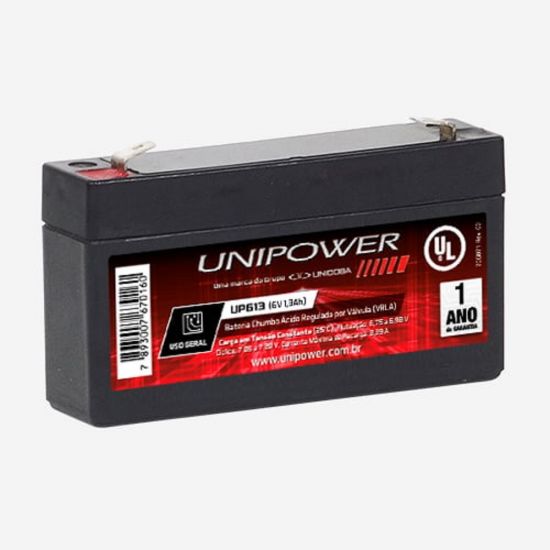 BATERIA SELADA 6V 1,3A UP613 UNIPOWER