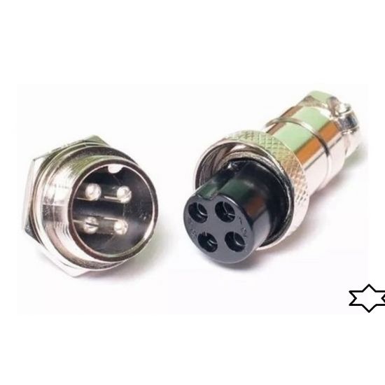 CONECTOR CIRCULAR MIKE 4 VIAS  MACHO E FEMEA