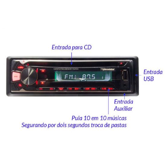 AUTO RADIO TOCA CD 4X52W RS3760BR MI ROADSTAR