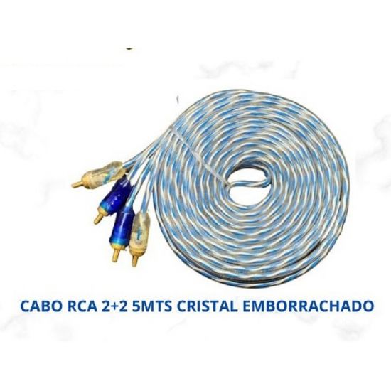 CABO MODULO 2RCA+2RCA 5,00 MTS CRISTAL