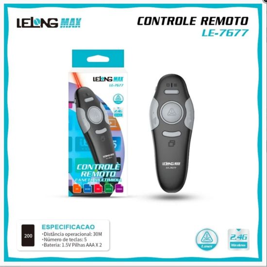 CONTROLE CANETA MULTIMIDIA PARA SLIDE PLUG END PLAY 2.4G ( ver foto e site e preço )  le7677 PREVISAO CHEGAR ATÉ 20/08
