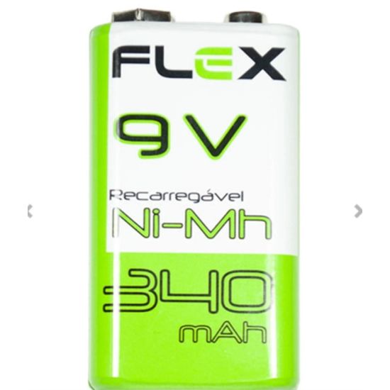 BATERIA 9V RECARREGAVEL 340ma FLEX
