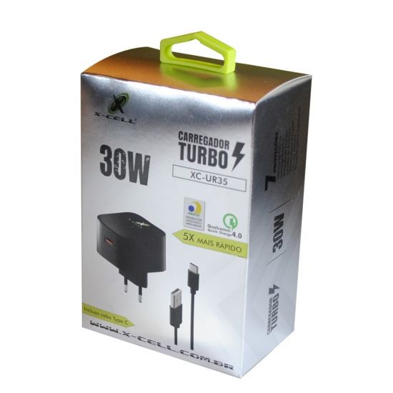 CARREGADOR CELULAR TURBO 30W ANATEL TIPO C