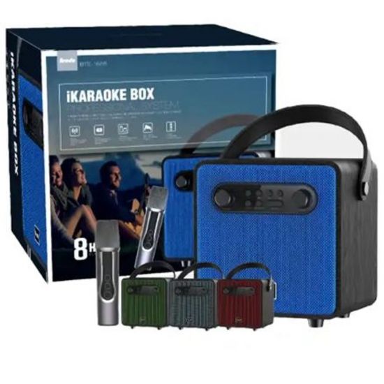 MINI CAIXA SOM BLUETOOTH COM MICROFONE SEM FIO KARAOKE