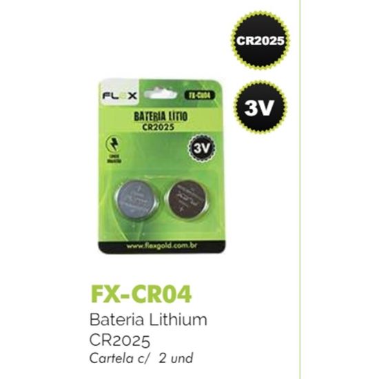 BATERIA LITHIUM CR2025 3V FLEX CARTELA  COM 2 UNIDADES