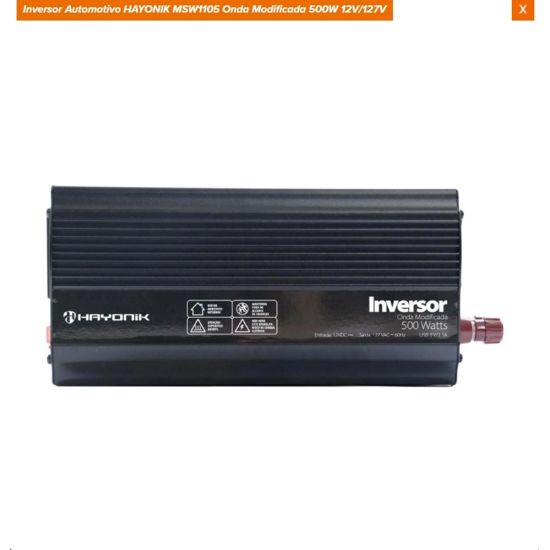 INVERSOR TENSAO 12V 110V 500W USB 5V HAYONIK