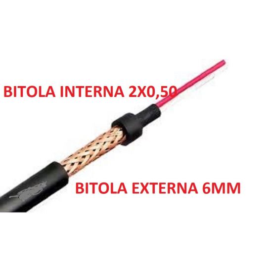 FIO AUDIO MICROFONE 2X0.50 T X100 IMFAP CAPA 6MM CABO MICROFONE MALHA TANÇADA ($$$100)
