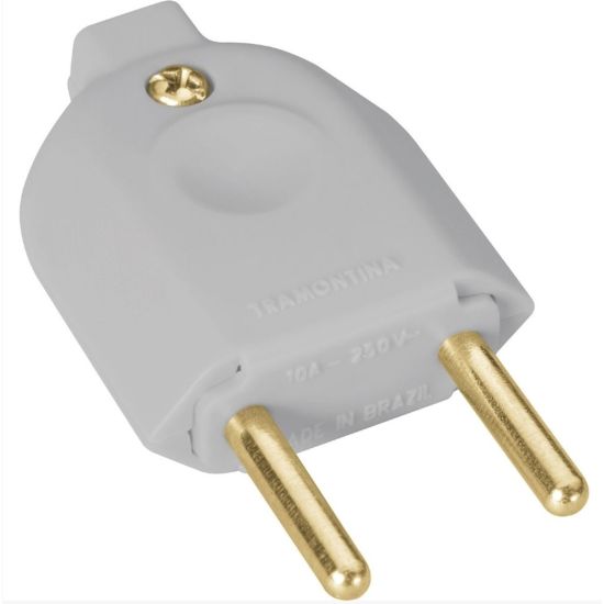 PINO MACHO 2P 10A 250V BRANCO TRAMONTINA - UNITARIO