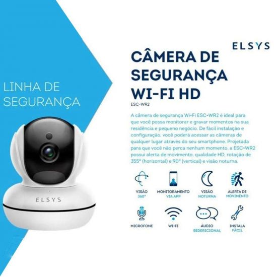 CAMERA WIFI INTERNA 360 1080P C/IR ESC-WR4F ELSYS