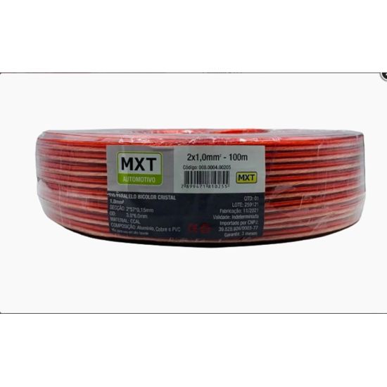 FIO SOM BICOLOR 2X1,00 CRISTAL PT / VM MXT PREÇO POR METRO