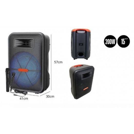 CAIXA AMPLIFICADA FALANTE 15" 200W RMS FLEX GTS 1882 CAIXA SOM COM MICROFONE