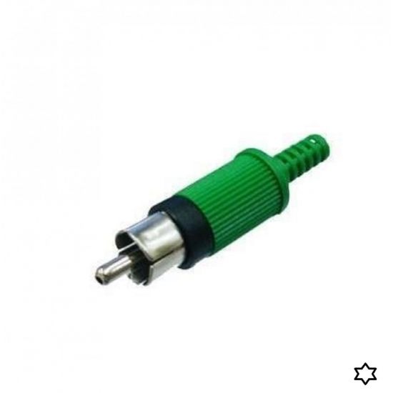 PLUG RCA MACHO VERDE COM RABICHO