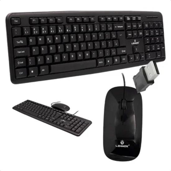 KIT TECLADO E MOUSE SEM FIO LEHMOX LEY-214