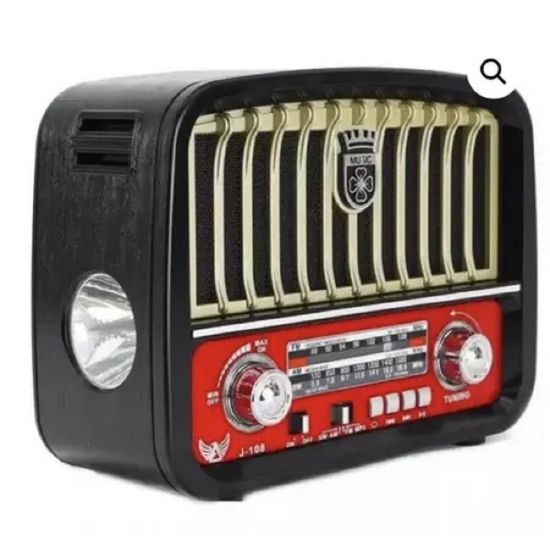 RADIO PORTATIL AM/FM USB COM LANTERNA JD-108