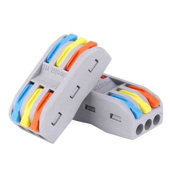 CONECTOR PARALELO RAPIDO PCT-2-3 Conector de Fiação Rápida do Bloco Terminal do Condutor de AZUL / LARANJA / AMARELO