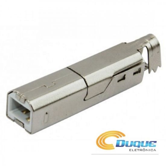 CONECTOR USB B MACHO 180 GRAUS P/ CABO USB04