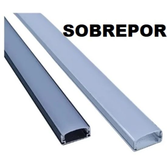 PERFIL PARA FITA LED 2M BRANCA SOBREPOR