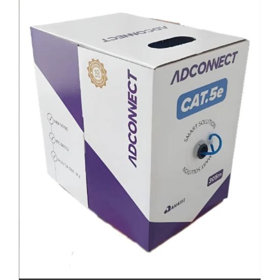CABO LAN 4 PARES CAT5E CMX AZUL MPT LAN MAX ANATEL ISO9001 100% COBRE PREÇO ESPECIAL CAIXA 305 ($$$305)