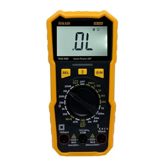 MULTIMETRO DIGITAL HM-1500  Hikari Hm-1500 True Rms Hfe Cat Iii 600v