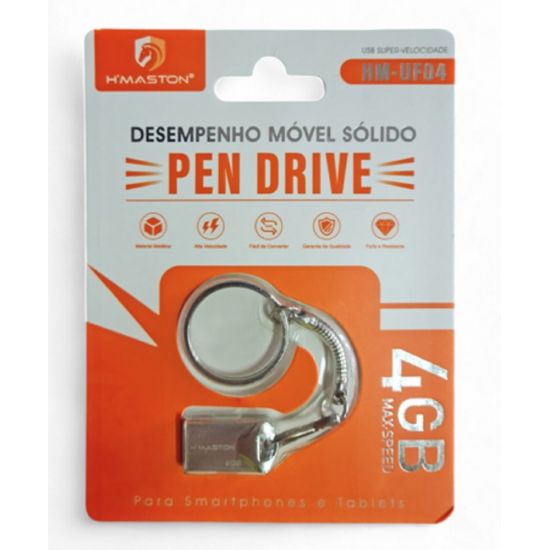 PEN DRIVE CHAVEIRO MINI 4GB HMASTON