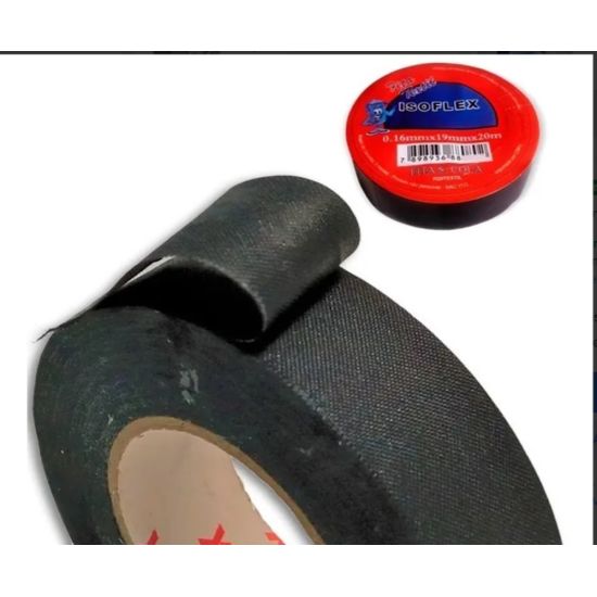 FITA ISOLANTE TEXTIL TECIDO PARA CHICOTE LONADA ANTICHAMAS 20 METROS ISOFLEX