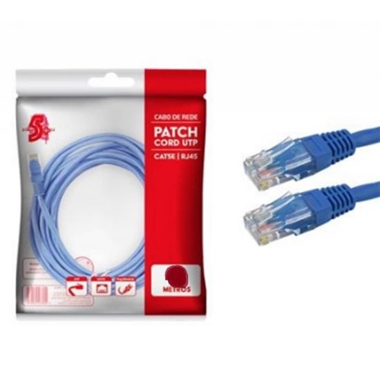 CABO DE REDE RJ45  3MTS CAT5E UTP AZUL CABO PARA INTERNET