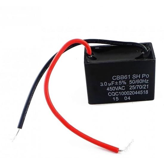 CAPACITOR MOTOR     4UF X 450V 2 FIOS RETANGULAR ($$$10)