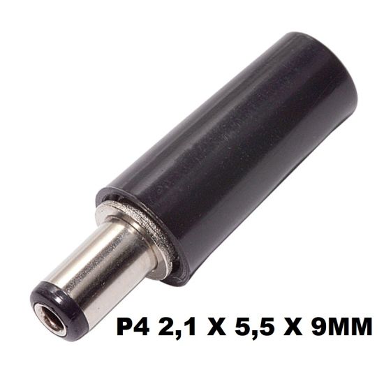 PLUG P4 2,1X5,5X9MM CORPO PLASTICO PVC RIGIDO ($$$25)