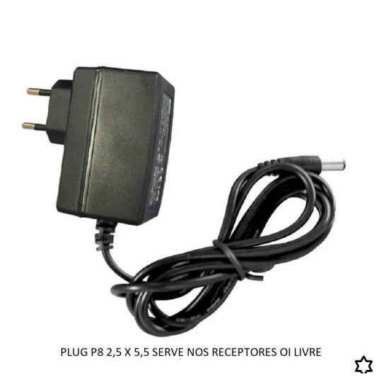 FONTE 12V    2A P8 5,5X2,5M-USA RECEPTORES OI LIVRE