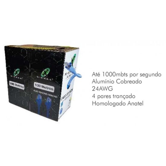 CABO DE REDE CAT6 UTP CAIXA 100 METROS FLEX