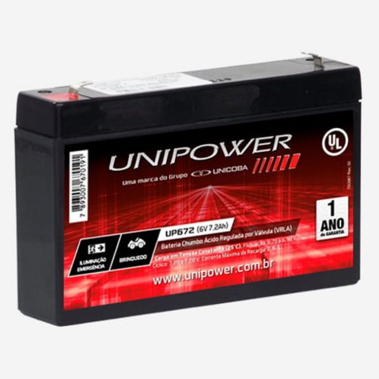 BATERIA SELADA 6V 7,2A UP672 UNIPOWER