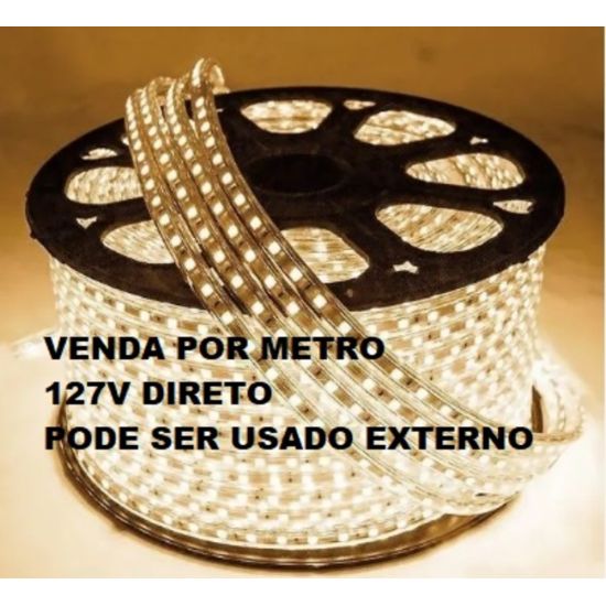 FITA LED IP65 127V POR METRO BRANCO QUENTE 3000K EXTERNA MA-MQ110-120BQ FITA LED 110V