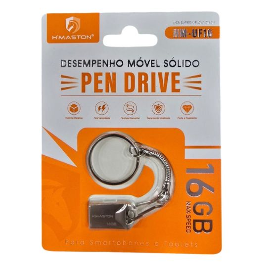 PEN DRIVE CHAVEIRO MINI 16GB HMASTON