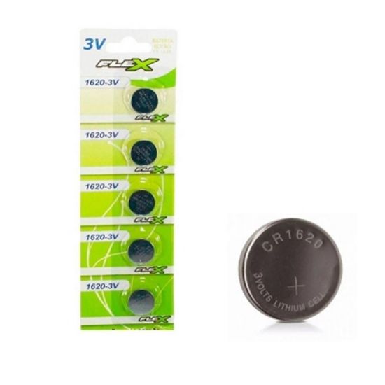 BATERIA LITHIUM CR1620 3V  FLEX PREÇO UNITARIO ( EMBALAGEM PADRÃO 05 PEÇAS )