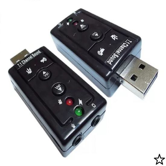PLACA SOM USB EXTERNO 7.1 ADAPTADOR USB PARA P2 FONE E MICROFONE