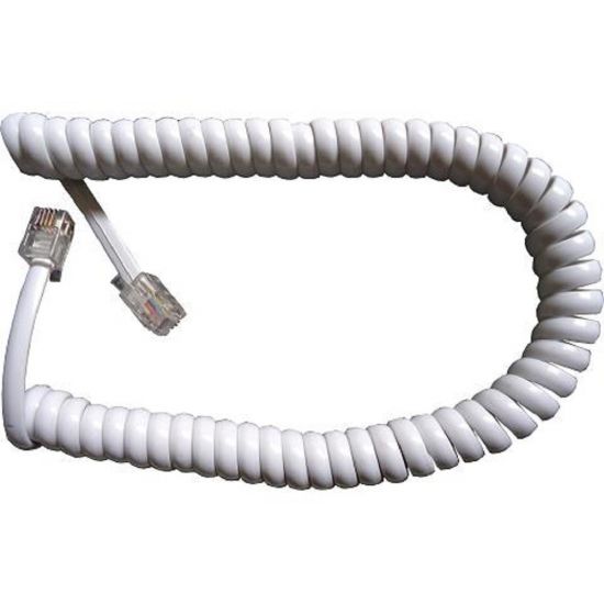 CABO DE TELEFONE ESPIRAL RJ11 + RJ11 2M  BRANCO