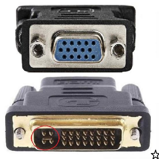 ADAPTADOR DVI-D MACHO P/ VGA FEMEA(24+5PINOS)
