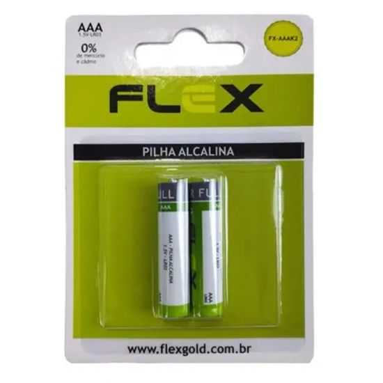 PILHA ALCALINA PALITO AAA FLEX CARTELA  COM DUAS