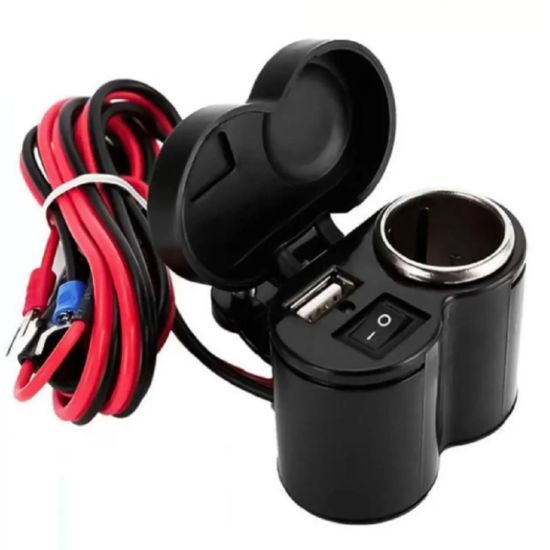 TOMADA ACENDEDOR CIGARRO MOTO 2 EM 1 DYQ-265