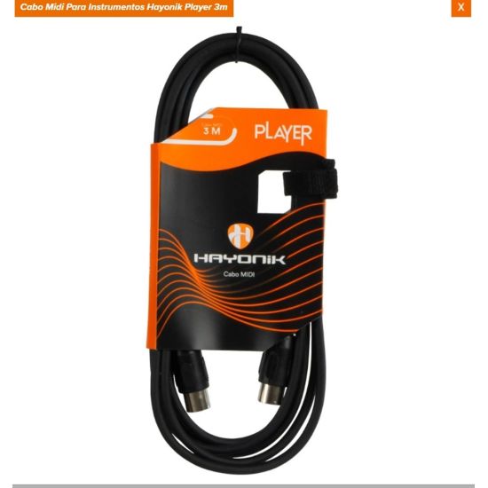 CABO MIDI PARA INSTRUMENTOS 3,0 METROS  HAYONIK