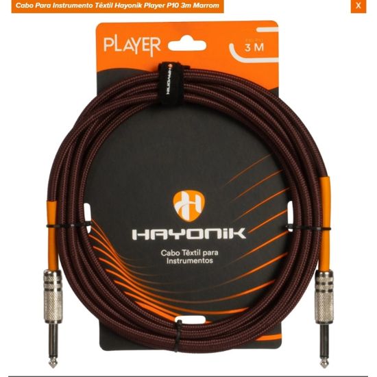CABO GUITARRA P10 X P10 TEXTIL 3 METROS MARRON HAYONIK CABO PARA INSTRUMENTOS MUSICAIS VIOLAO GUITARRA ETC (Duplicado)