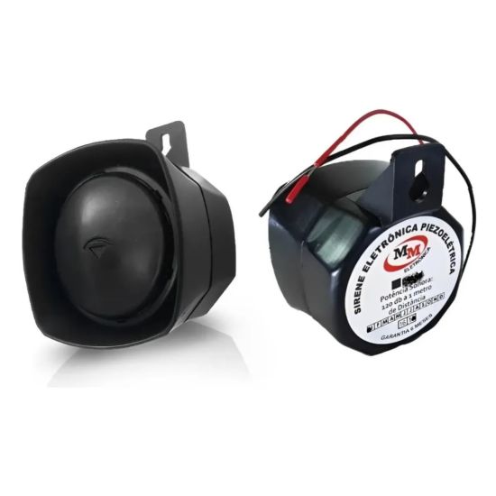 SIRENE MS PIEZZO ELETRICA MEGA SP-002-1 1 SOM 12V 0,20 A  120DB A 1 METRO DE DISTANCIA