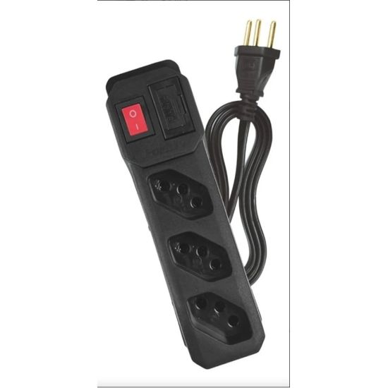 FILTRO DE LINHA 3 TOMADAS PRETO FORLUX