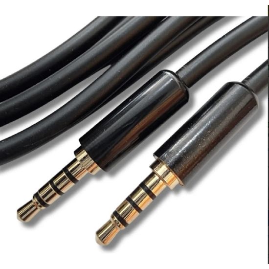 CABO P3 X P3 1,80  P24C + P24C 1,8MTS MXT PLUG DOURADO PARA SMARTPHONE , IPHONE , IPAD, IPOD MP3 , MP4 , OUTROS