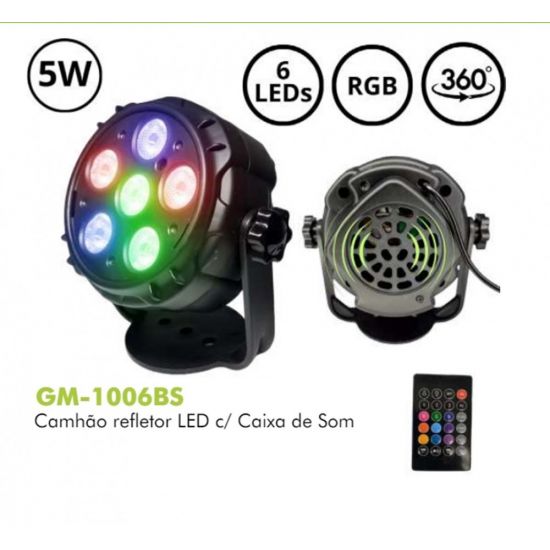 CANHAO REFLETOR 6 LEDS 360" 5W RGB COM CONTROLE BLUETOOTH