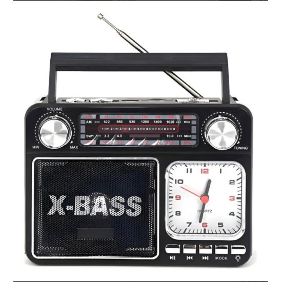 RADIO PORTATIL AM/FM/ CARTÃO MEMORIA / USB MESA COM RELOGIO KA-135