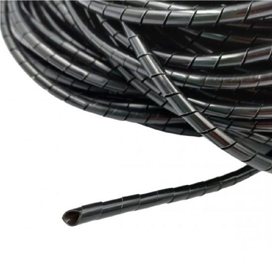 ORGANIZADOR DE FIO ESPIRAL PRETO 4-6MM 1/4 10 METROS