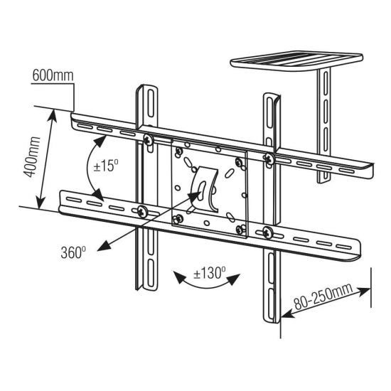 SUPORTE ARTICULADO+AUX 10-85" SBRP430 BRASFORMA