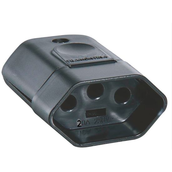 JUNCAO FEMEA 3 PINOS 20A 250V PRETO TRAMONTINA - UNITARIO ( ver site e preço )